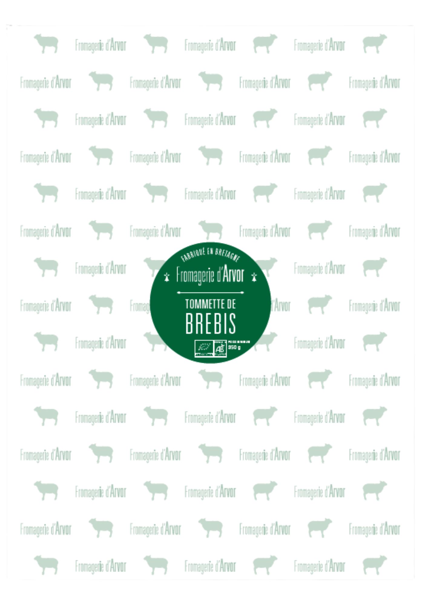 feuille d'emballage Fromagerie d'Arvor vert