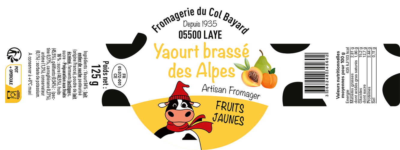 Bague adhesive pour yaourt