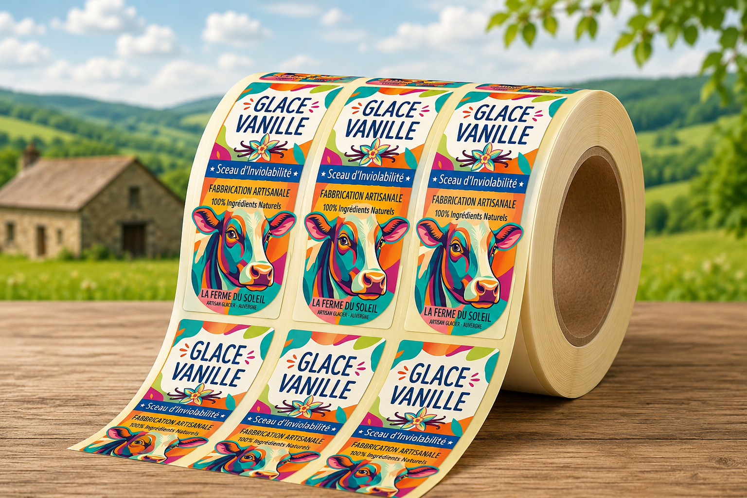rouleau étiquette adhésives pour glace